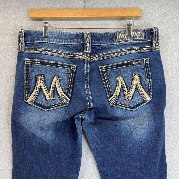Miss Me The M Series Boot X1008BL Womens Blue Freesia Distressed Jeans‎ 30 x 33 - Picture 5 of 12